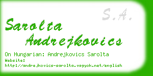 sarolta andrejkovics business card
